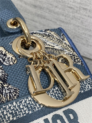 CD Medium Lady D-Lite Bag Embroidery Blue