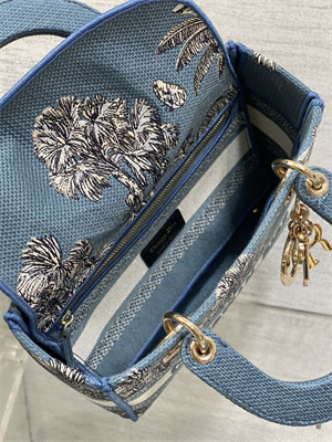 CD Medium Lady D-Lite Bag Embroidery Blue