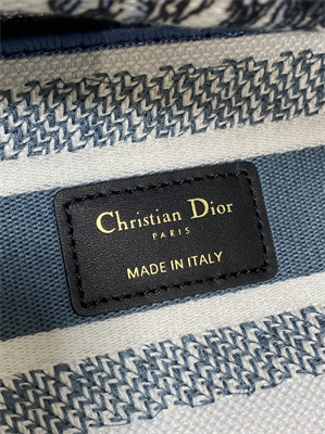 CD Medium Lady D-Lite Bag Embroidery White &Blue