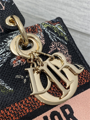 CD Medium Lady D-Lite Bag Embroidery Black