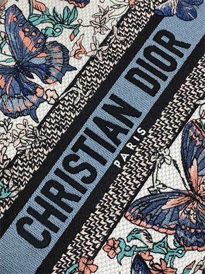 CD Medium Lady D-Lite Bag Embroidery White Multicolors