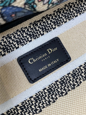 CD Medium Lady D-Lite Bag Embroidery Beige Multicolors