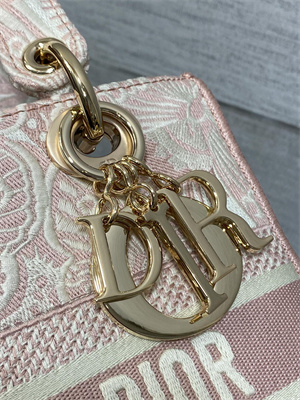 CD Medium Lady D-Lite Bag Embroidery Pink