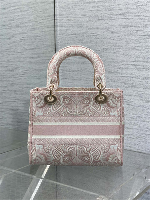 CD Medium Lady D-Lite Bag Embroidery Pink
