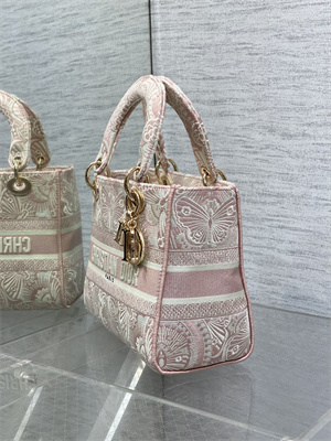CD Medium Lady D-Lite Bag Embroidery Pink