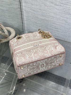CD Medium Lady D-Lite Bag Embroidery Pink