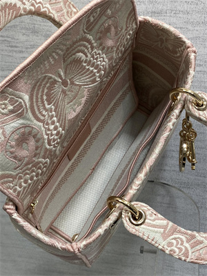 CD Medium Lady D-Lite Bag Embroidery Pink