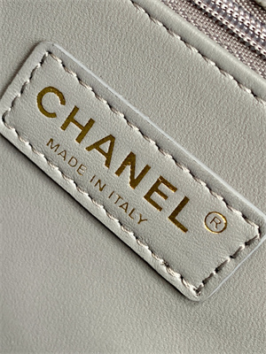 Cha.nel Large Coco Handle Bag Grained Calfskin Aged Gold Metal Grey A92991