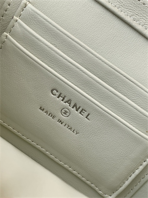 Ch*el vanity case lambskin & silver-tone metal white ap3940
