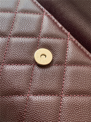 Cha.nel Clutch With Chain Top Handle Grained Calfskin Gold Tone Metal Burgundy AP3238