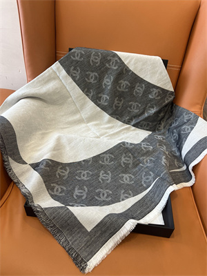 Ch*el wool/cashmere/silk scarf/shawl 38933