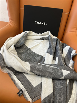 Ch*el wool/cashmere/silk scarf/shawl 38933