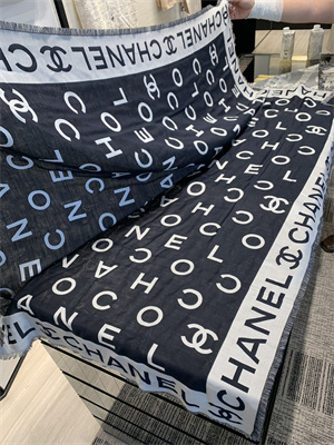 Ch*el wool/cashmere/silk scarf/shawl 38936