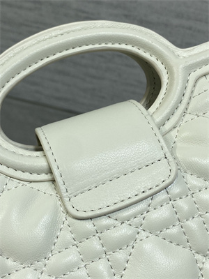 CD Jolie Top Handle Mini Bag Cannage Lambskin Latte