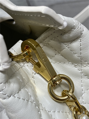 CD Jolie Top Handle Mini Bag Cannage Lambskin Latte