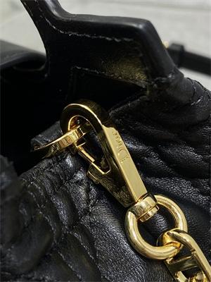 CD Jolie Top Handle Mini Bag Cannage Lambskin Black