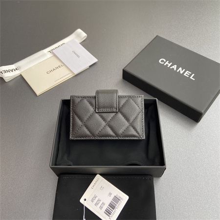 Ch*el card holder lambskin/grained calfskin ap0342