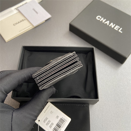 Ch*el card holder lambskin/grained calfskin ap0342