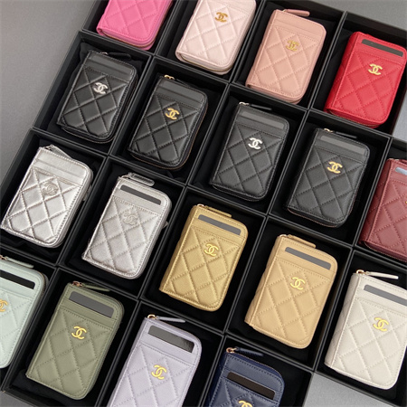 Ch*el classic card holder lambskin/grained calfskin ap1650