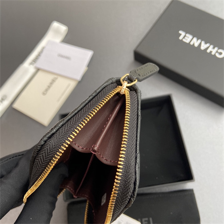 Ch*el classic card holder lambskin/grained calfskin ap1650