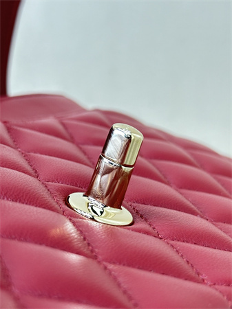 Ch*el small classic flap bag lambskin gold tone metal red color 01117 top