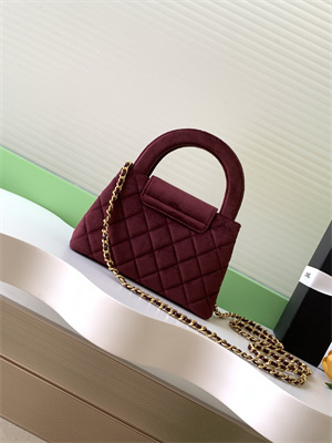 Cha.nel Mini Shopping Bag Kelly Bag Velvet Gold-Tone Metal AS4416