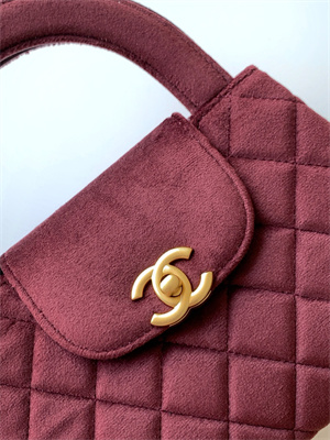 Cha.nel Mini Shopping Bag Kelly Bag Velvet Gold-Tone Metal AS4416