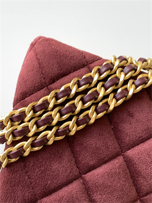 Cha.nel Mini Shopping Bag Kelly Bag Velvet Gold-Tone Metal AS4416