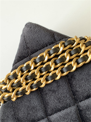 Cha.nel Mini Shopping Bag Kelly Bag Velvet Gold-Tone Metal Black AS4416