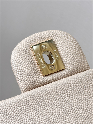 Ch*el medium classic flap bag grained calfskin gold tone metal chai 01112 top