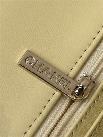 Ch*el mini classic flap bag lambskin gold tone metal yellow color 01116 top