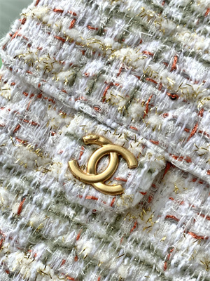 Ch*el 25 small handbag tweed gold tone metal white as5293
