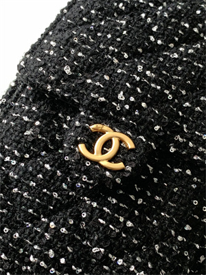 Ch*el 25 small handbag tweed gold tone metal black as5293