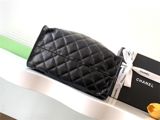 Ch*el 25 small handbag shinny smooth calfskin gold tone metal black as5293