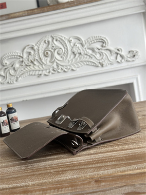 H**mes jypsiere togo leather silver tone metal etoupe color hs