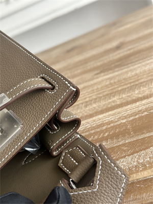 H**mes jypsiere togo leather silver tone metal etoupe color hs