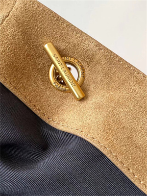 Y.S.L Jamie Shopping Bag Small In Suede Brown Color