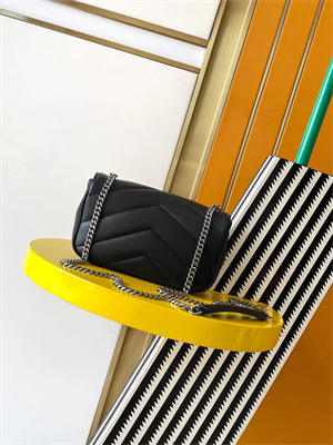 Y.S.L LOULOU Mini in MATELASSÉ lambskin Silver Tone Metal Black Color