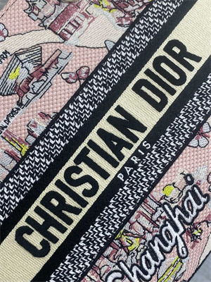 CD Medium Lady D-Lite Bag Embroidery Pink Multicolors