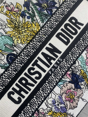 CD Medium Lady D-Lite Bag Embroidery White Multicolors