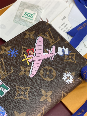 L.V Zippy Wallet Vivienne Winter Holidays Monogram Canvas Snowy Pearl M26256