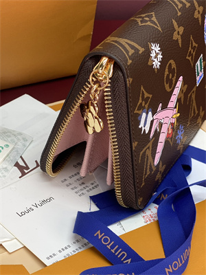 L.V Zippy Wallet Vivienne Winter Holidays Monogram Canvas Snowy Pearl M26256