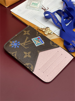 L.V Rommy Card Holder Vivienne Winter Holidays Monogram Canvas Snowy Pearl M15333