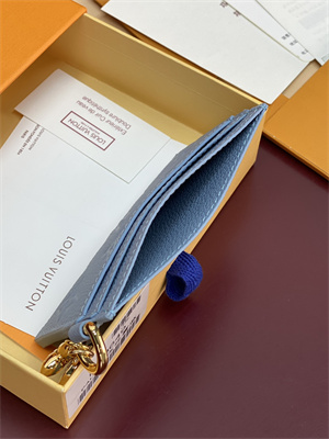 L.V Charms Card Holder Monogram Empreinte Cowhider Azure Blue M13649