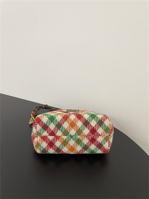 M*um*u plaid wool pouch red/green