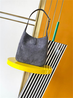 y.s.l le 5 a 7 S*pple small hobo bag in grey suede leather