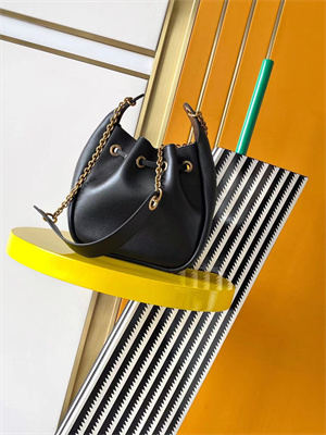 Y.S.L Bucket Bag In Black Calfskin