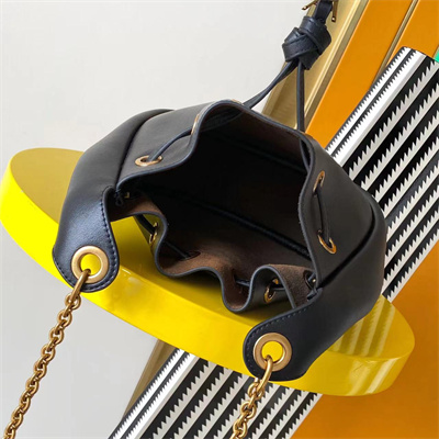 Y.S.L Bucket Bag In Black Calfskin