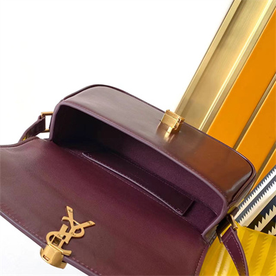 y.s.l solferino mini in box Sa**t Lau*nt rouge cabernet color