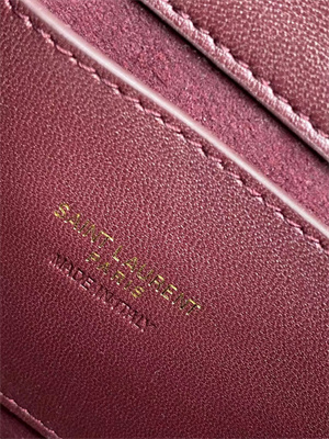 y.s.l solferino mini in box Sa**t Lau*nt rouge cabernet color